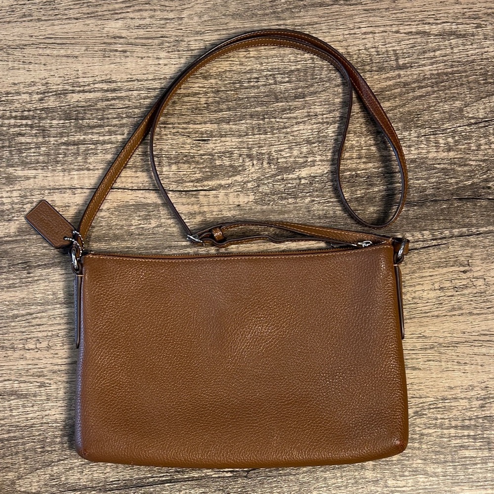 Coach Brown Pebbled Leather Crossbody Bag - Picture 3 of 10